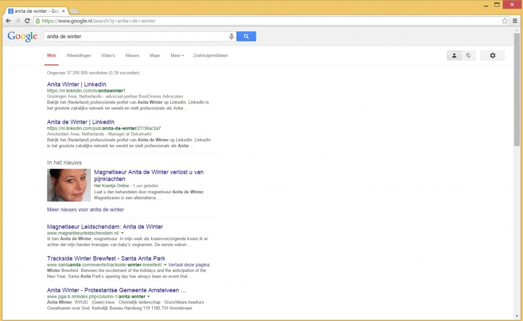 In zoekmachine Google werd het artikel als actualiteit weergegeven, bij 'In het nieuws'.